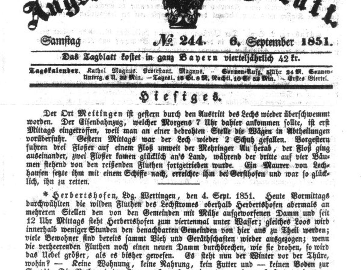 Augsburger Tagblatt 1851