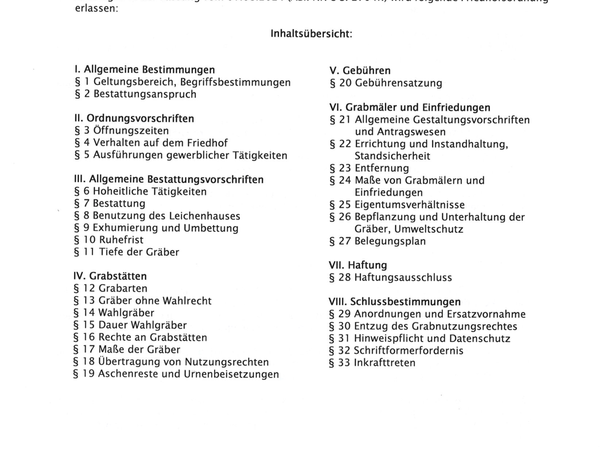 Friedhofsordnung des Friedhofs der Kath. Pfarrkirchenstiftung St. Vitus Nassenbeuren