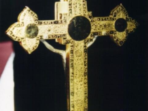 Wettersegen-Kreuz, Rückansicht mit Inschrift [Foto: Josef-Matthe Lochner]